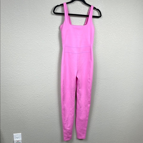 NWT Girlfriend Collective Luxe Paneled Unitard Bubblegum Pink Jumpsuit Catsuit S - Picture 5 of 16